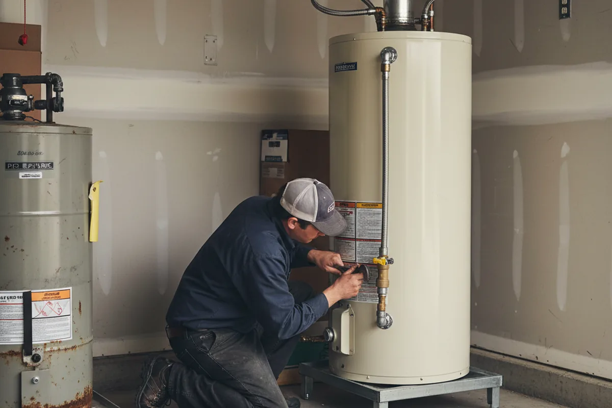 Water heater and shutoff valve replacement in Woodbury